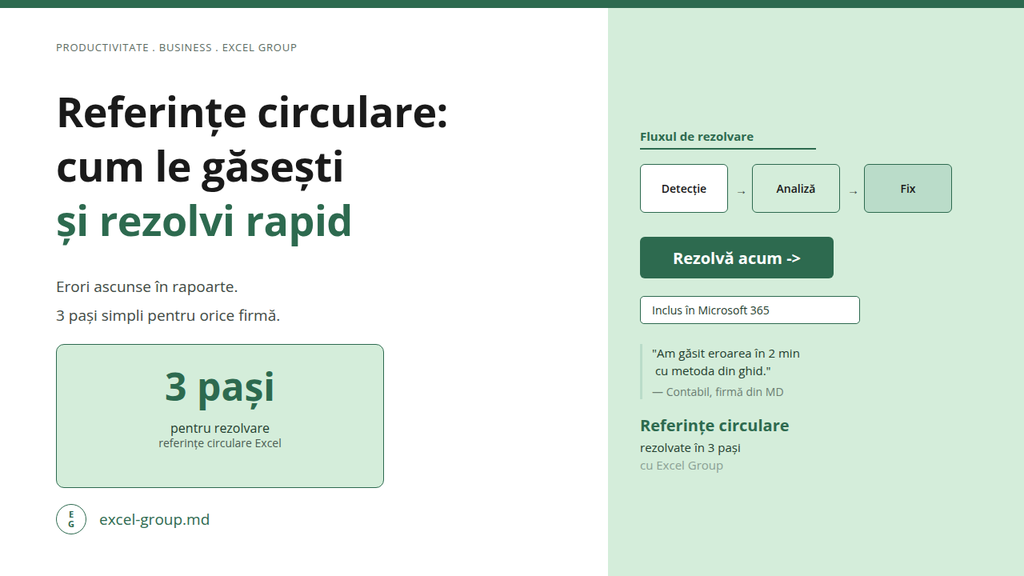 Referințe circulare Excel - cum le găsești și rezolvi în 3 pași