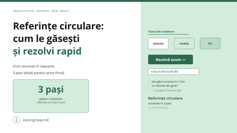 Referințe circulare Excel - cum le găsești și rezolvi în 3 pași