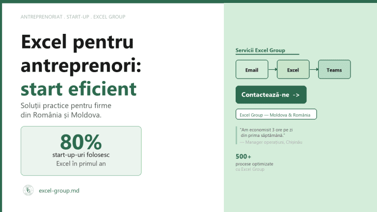 Excel pentru antreprenori - buget, vânzări și clienți pentru start-up-uri din Moldova