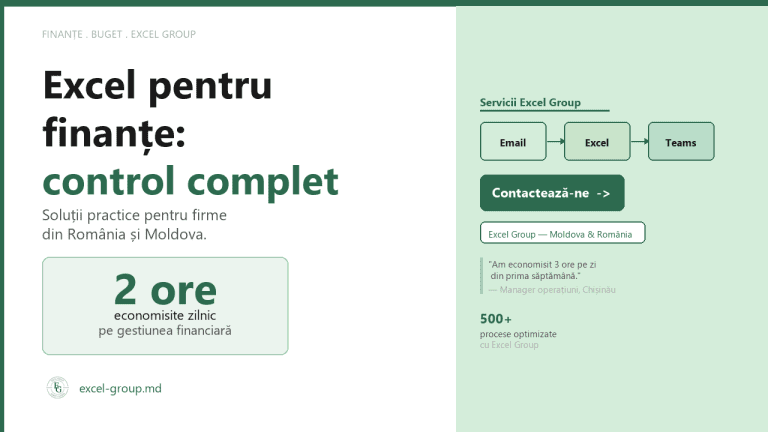 Excel pentru finanțe - bugetare, cash flow și gestiune financiara pentru firme