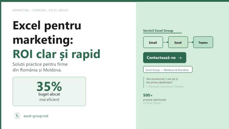 Excel pentru marketing - analiza campaniilor, ROI și optimizare buget